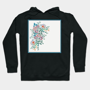 beautiful hand painted floral card with border Hoodie